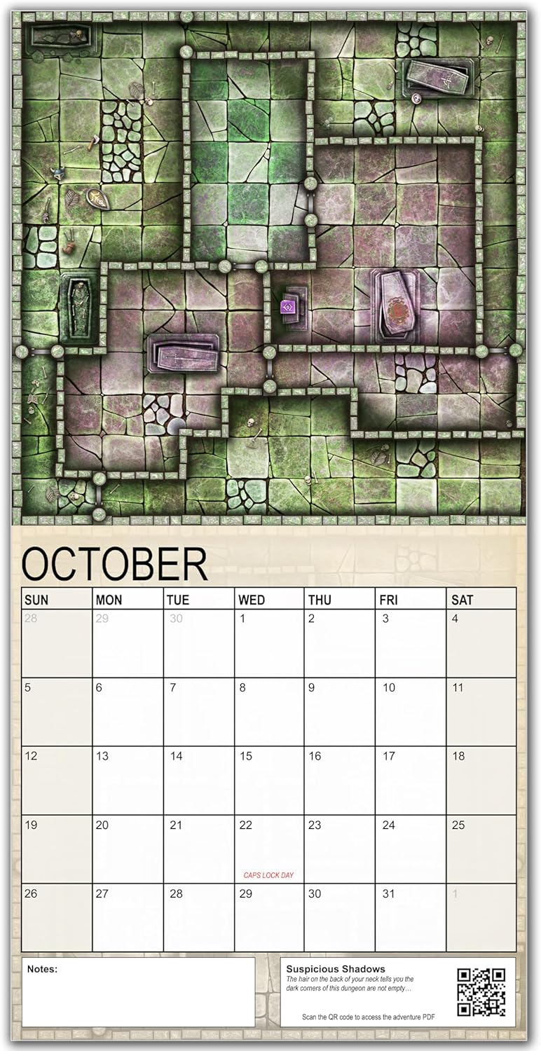 Loke Battlemats | Calendar Of Many Adventures 2025 | Wall Calendar
