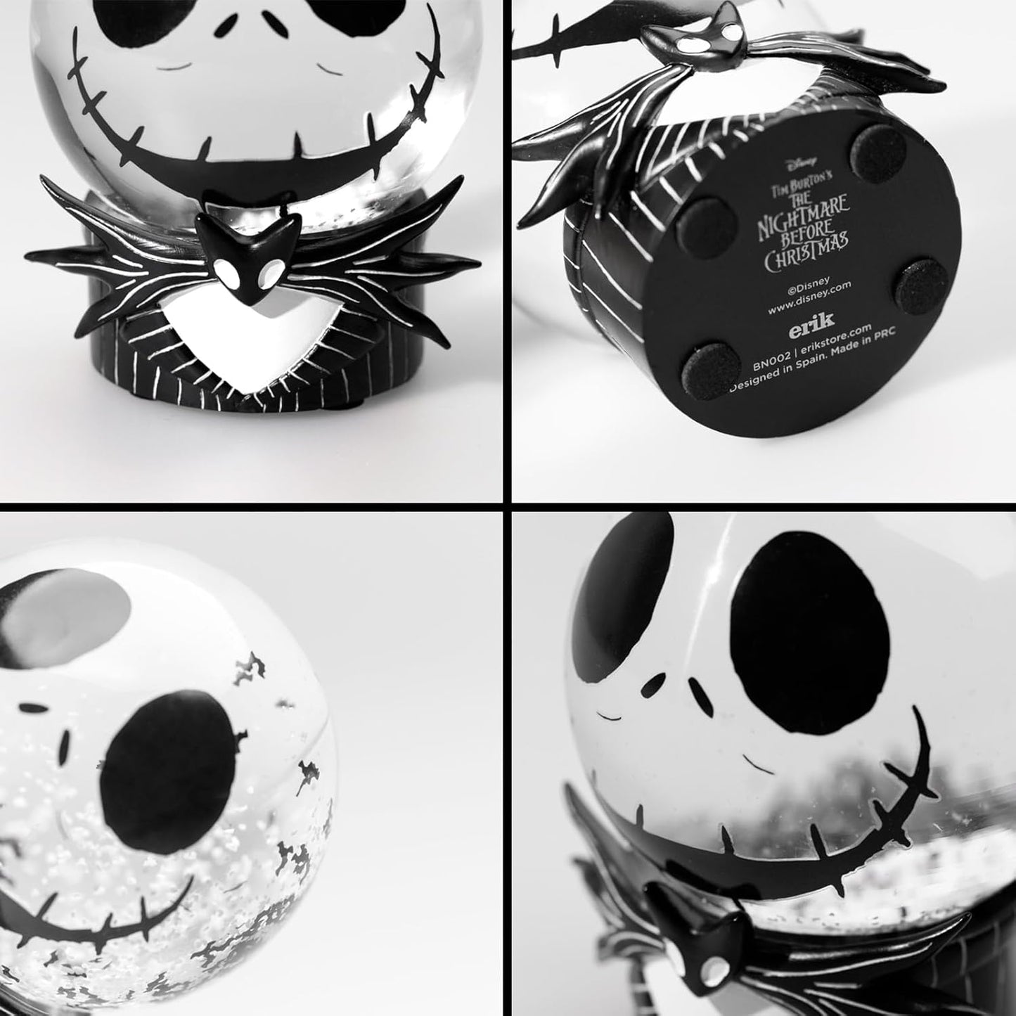 Palla di vetro con Neve The Nightmare Before Christmas | Addobbi di Halloween, Palla di Neve Disney, Cose per la decorazione di Halloween, 8 x 11,5 cm, Jack Skeletron Natale