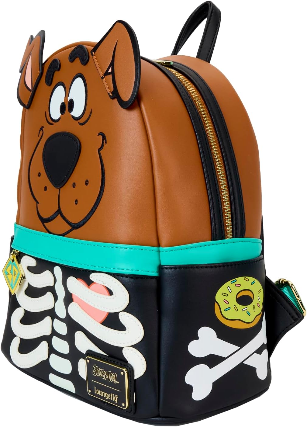 Loungefly Scooby Doo Skeleton Glow Mini Rucksack, Mehrfarbig/Meereswellen (Ocean Tides