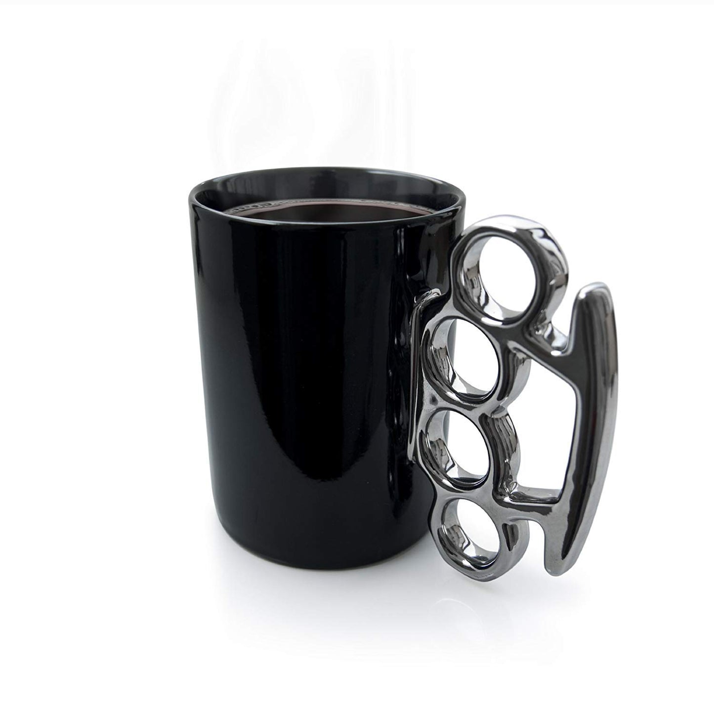 Knuckle Duster Mok (Zwart/Zilver