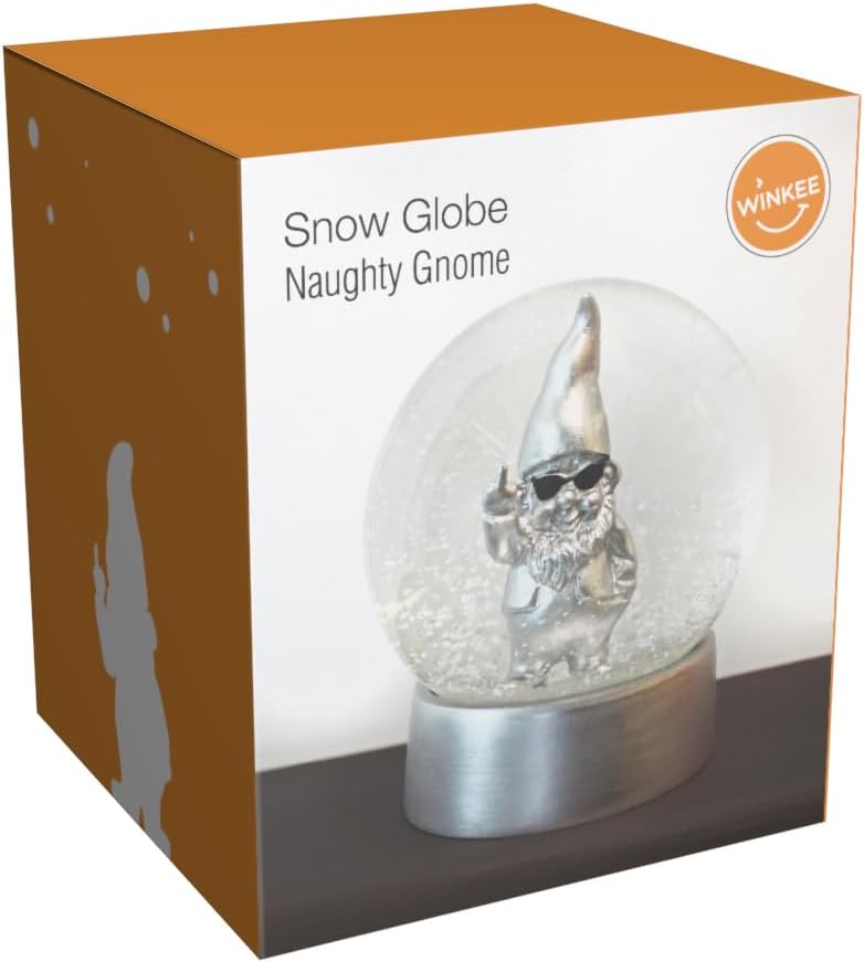 Winkee - Snow Globe - Snow Globe Gnome - Silver