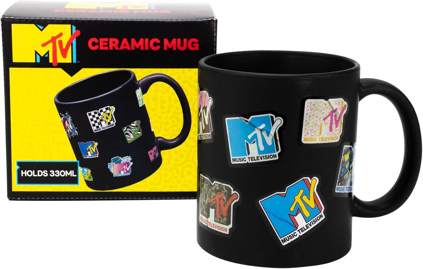 Winkee - MTV Koffiemok | Coole keramische mok van ongeveer 330 ml | Retro Koffiemok | Geschenkidee voor muziekfans, verjaardag, Kerstmis, Valentijnsdag