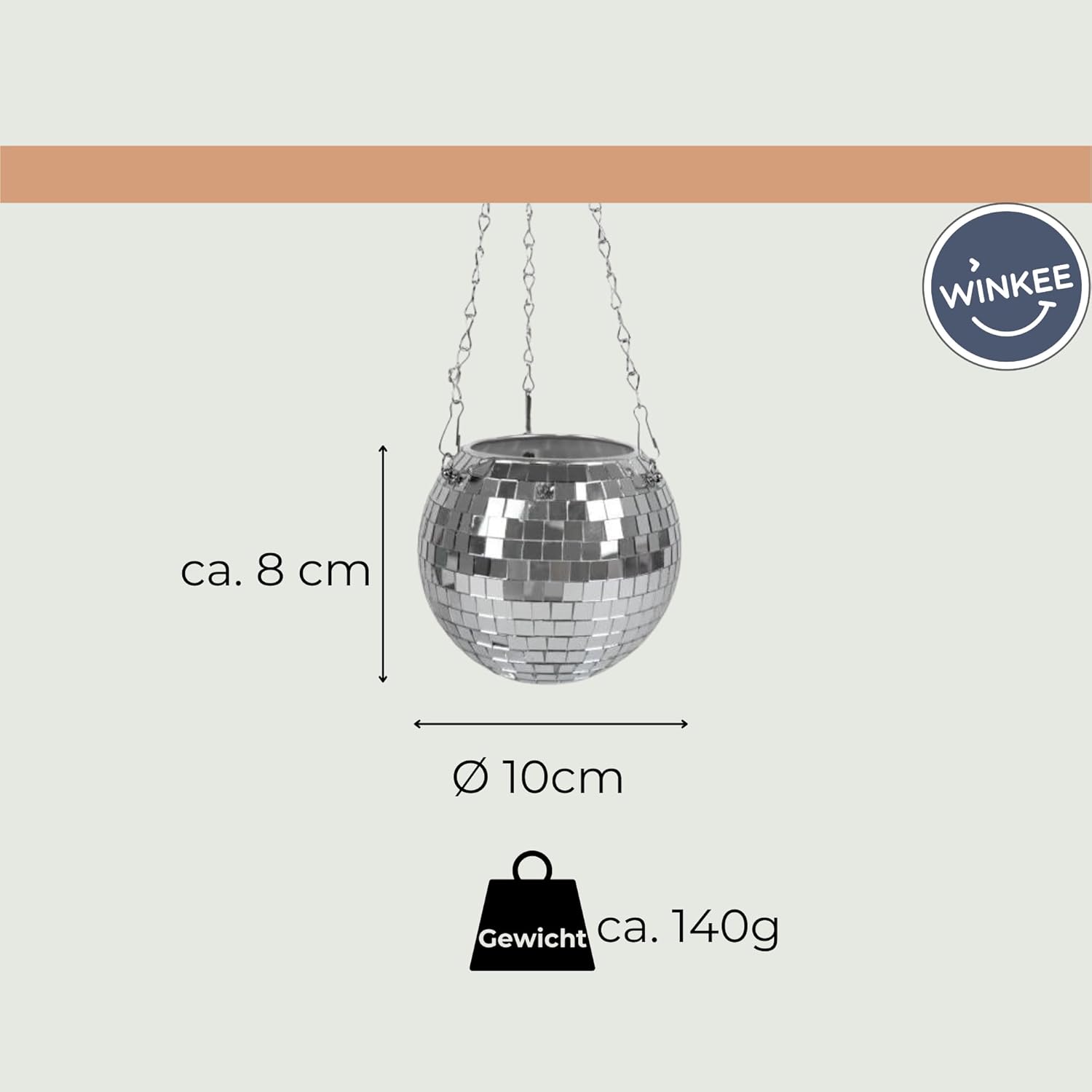 Winkee - Planter - Disco Hanging Planter - 10 Cm