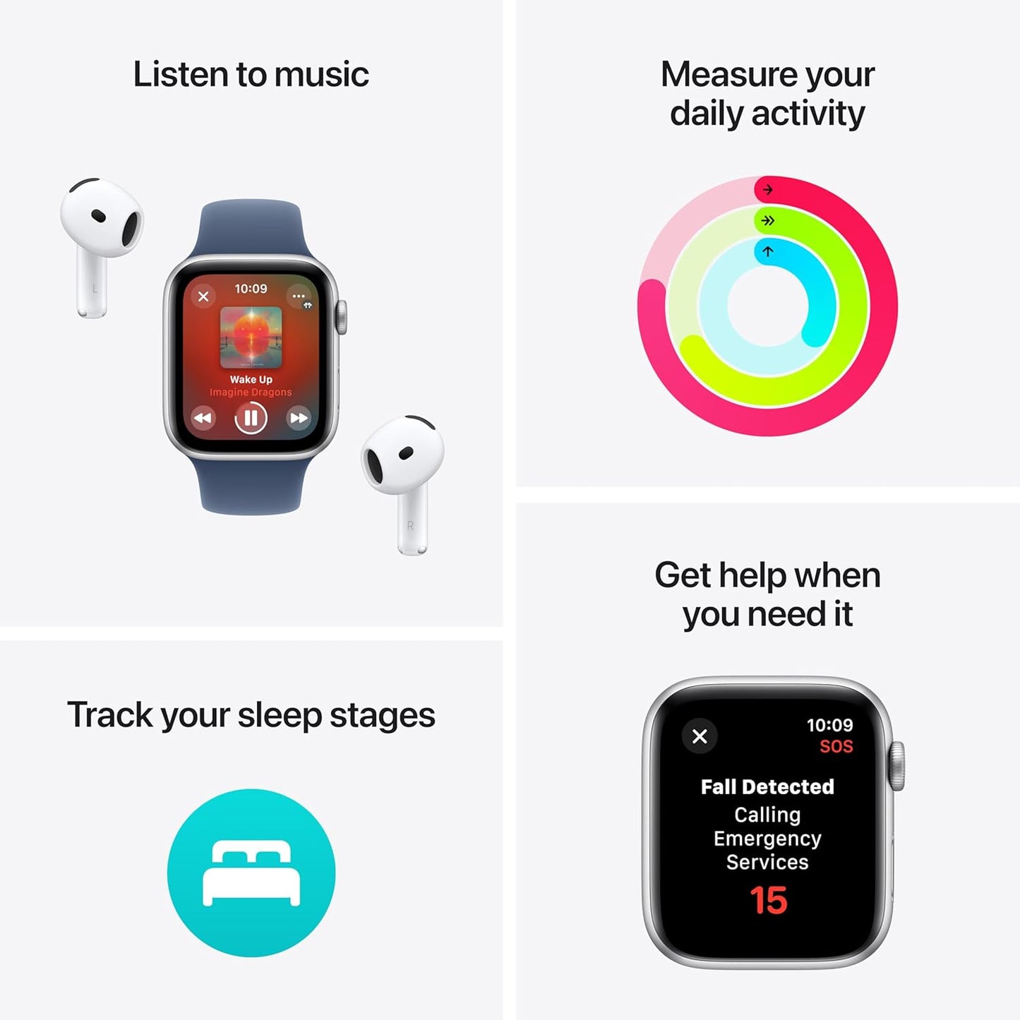 Apple Watch Se (Gps) - 2Nd Generation - 40 Mm - Starlight Aluminium - Smart Watch With Sport Loop - Soft Double-Layer Ny