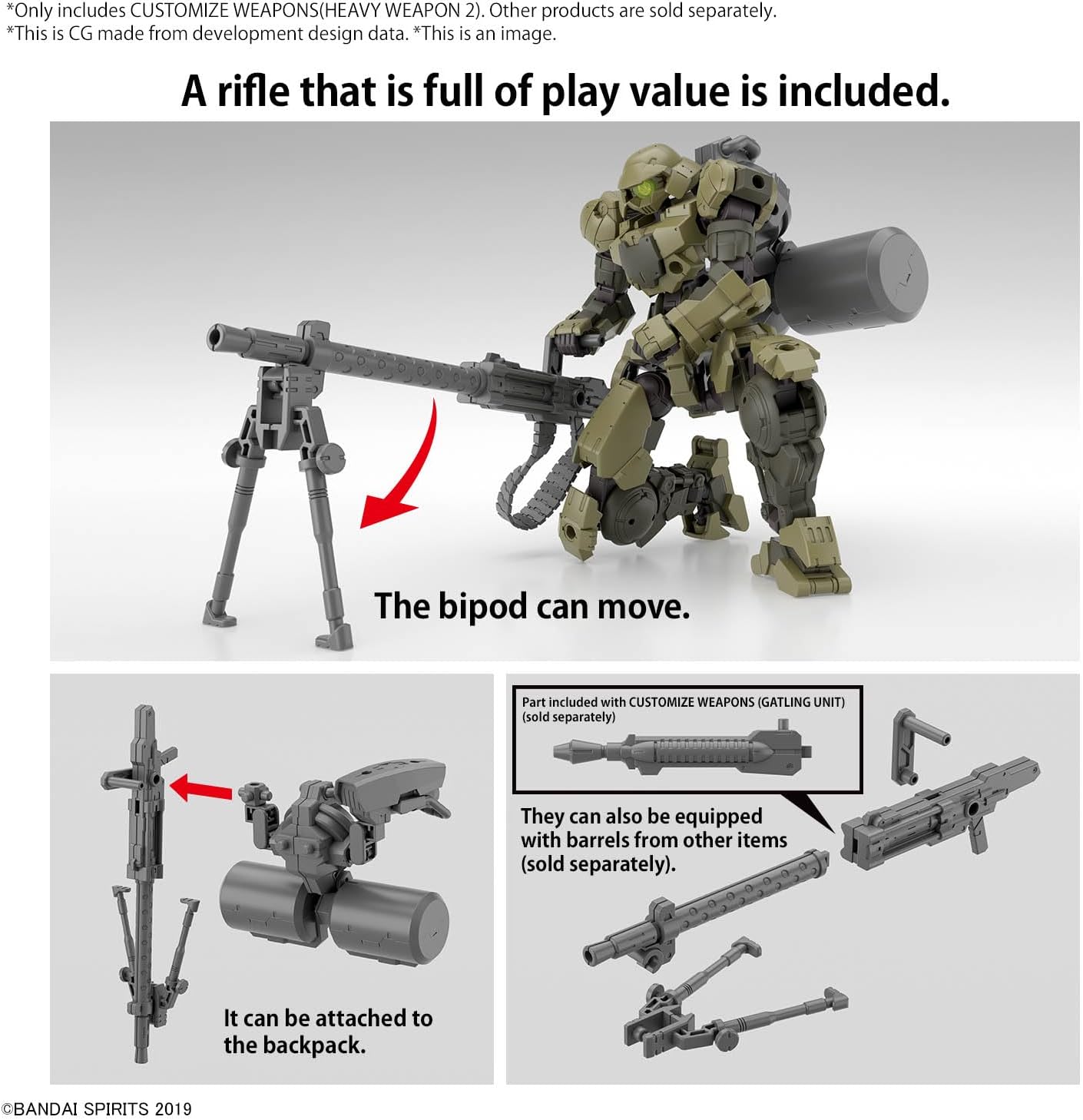 Bandai Hobby - 30 Minute Missions - #30 Customize Weapons (Heavy Weapon 2), Bandai Spirits 30 MM Model Kit
