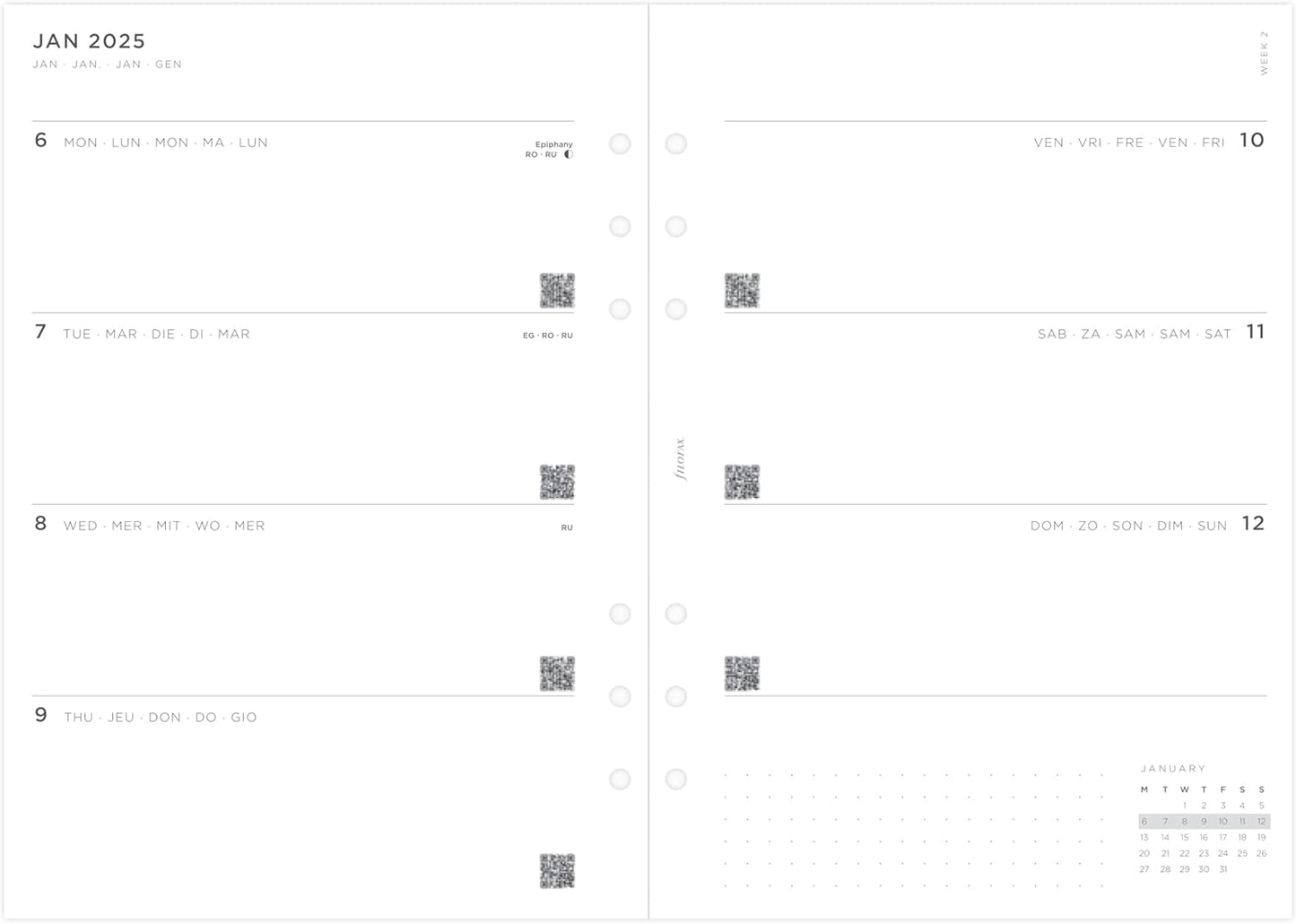 A5 Minimal week on two pages 2025