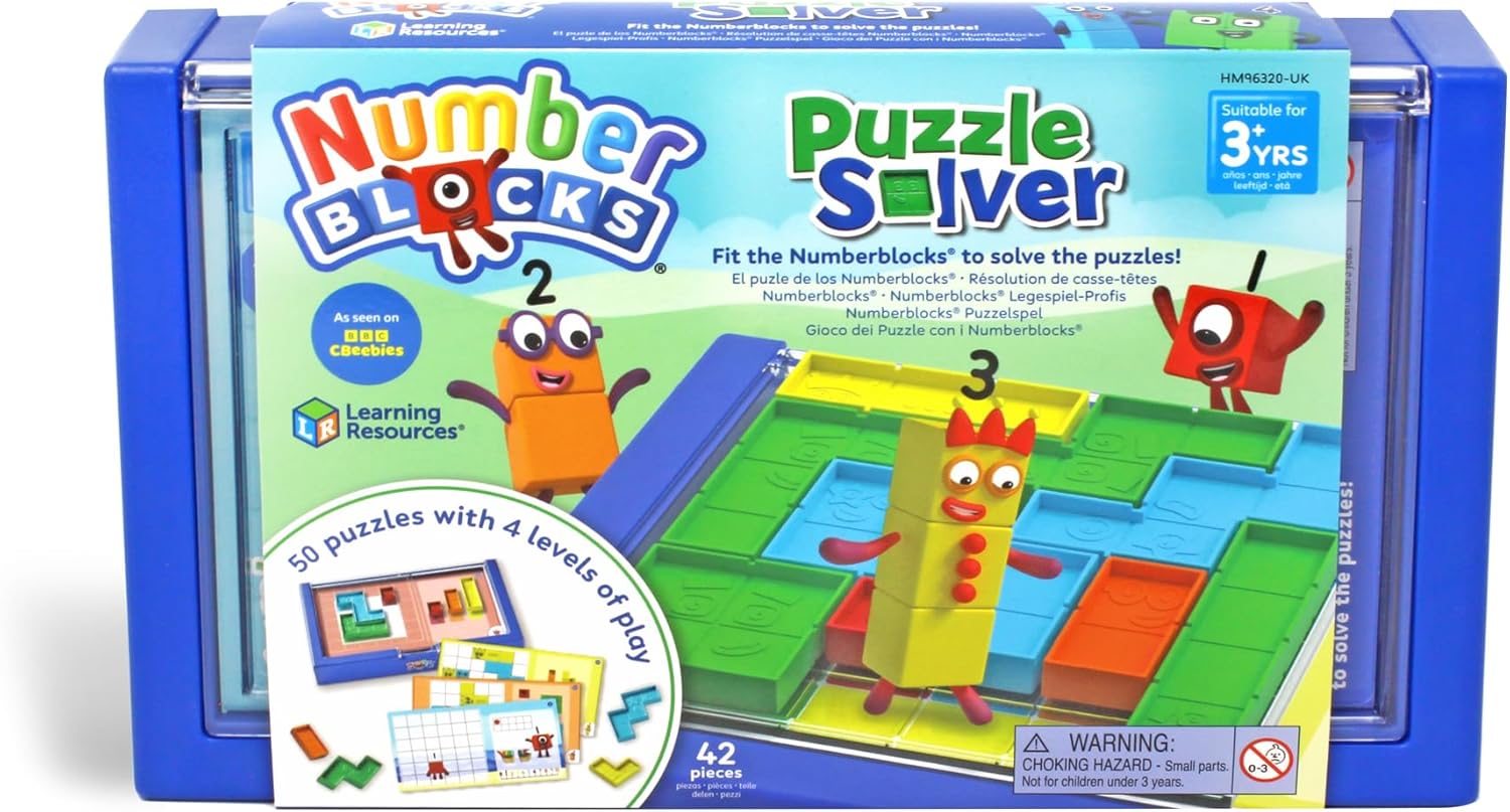Learning Resources Numberblocks Puzzle Solver, Toys for 3 Year Old Boys and Girls, 50 Puzzles with 4 Levels of Play, Travel Games