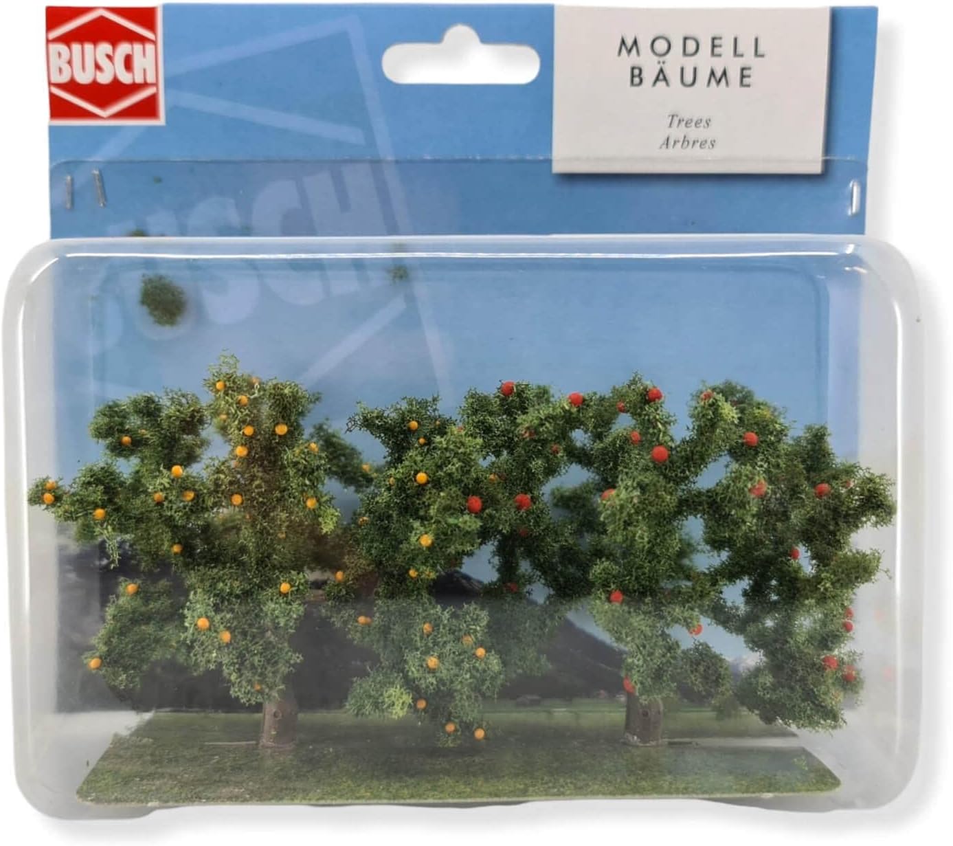 Busch B 6849 - Twee fruitbomen 75 mm - schaal 1/87 - modelspoorbaan