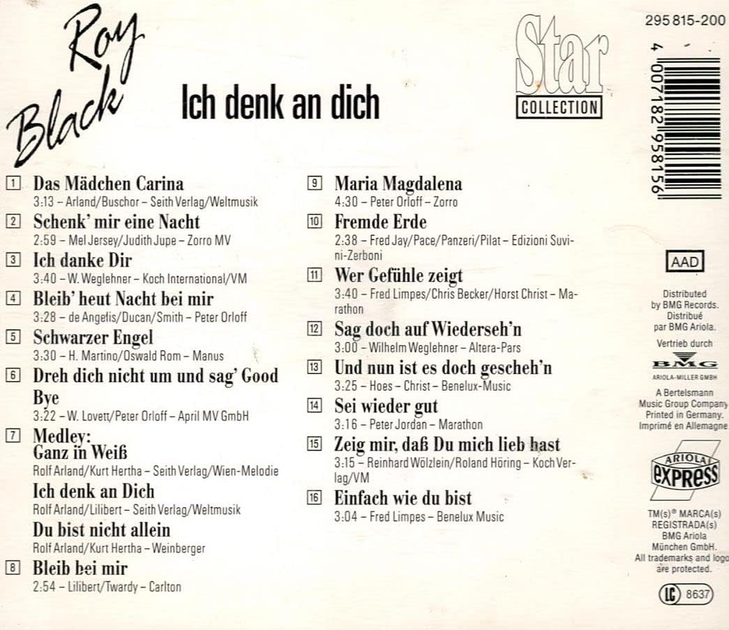 Roy Black - Star Collection (compilation, 16 tracks)