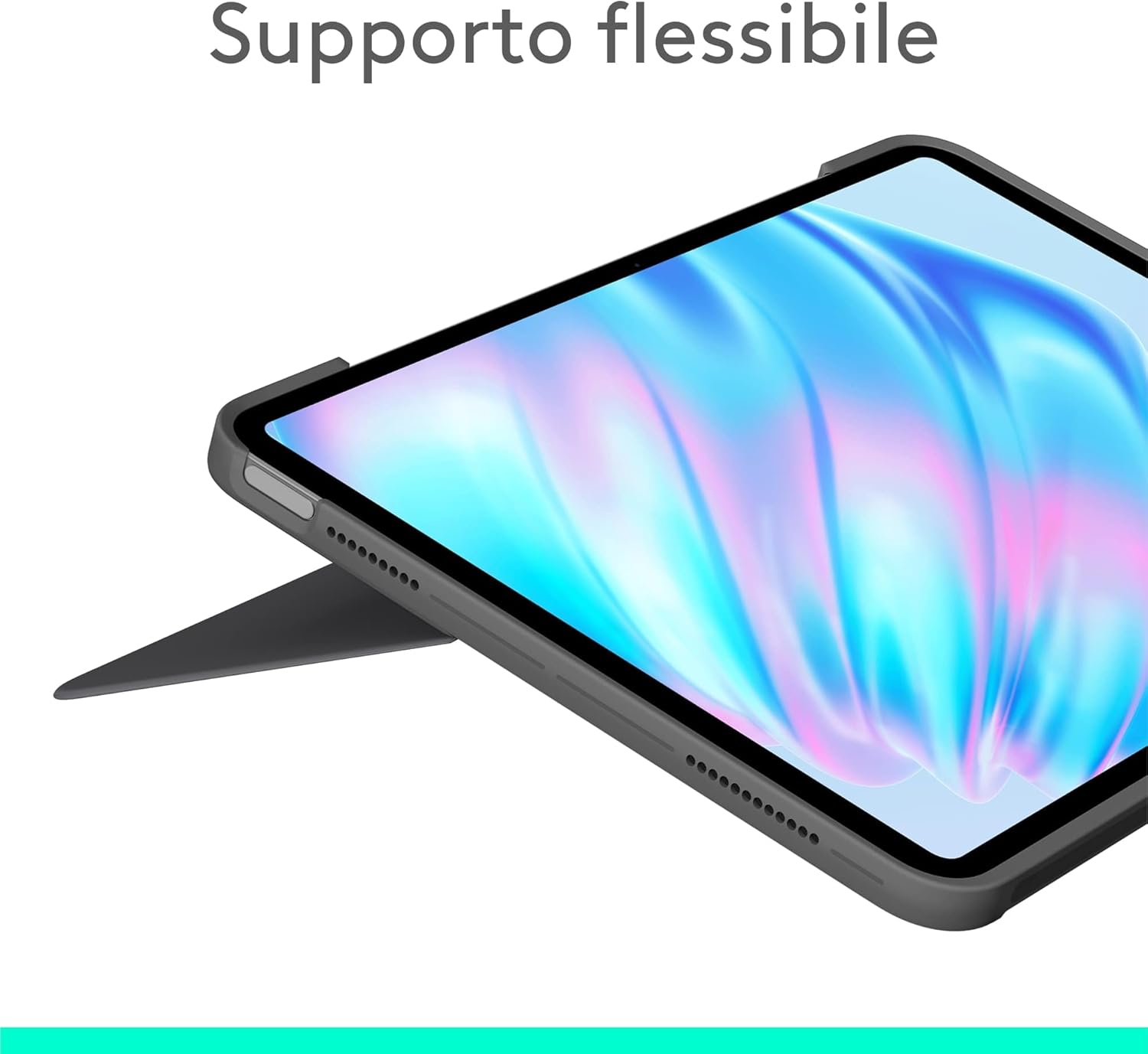 Logitech Combo Touch per iPad Air da 11 pollici (M2), iPad Air (4ª e 5ª generazione - 2020, 2022)(2024) Custodia con tastiera - Tastiera retroilluminata staccabile con supporto, ITA QWERTY - Grigio