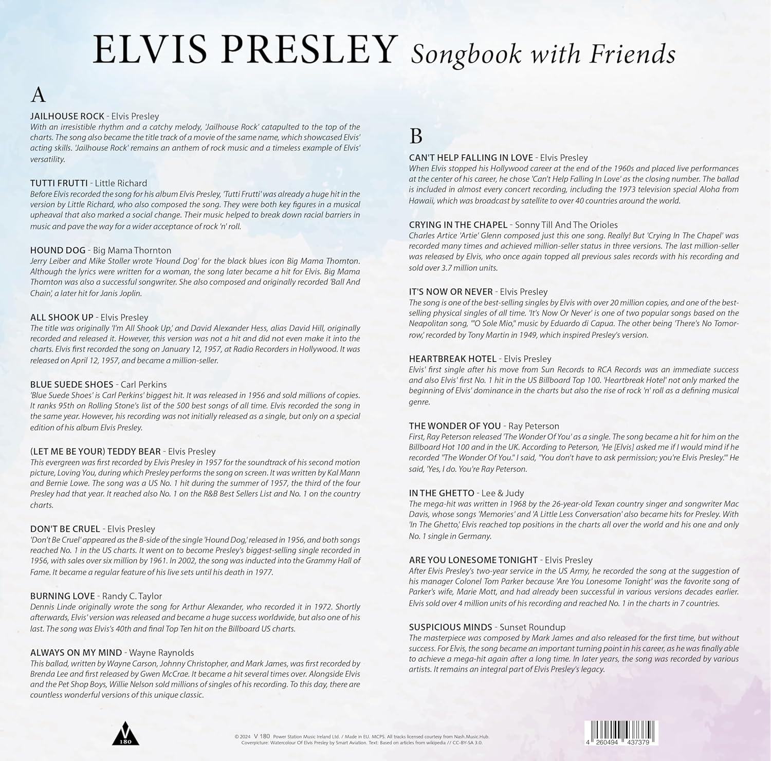 Elvis Presley - Songbook with Friends r. Color in Color - Swirl