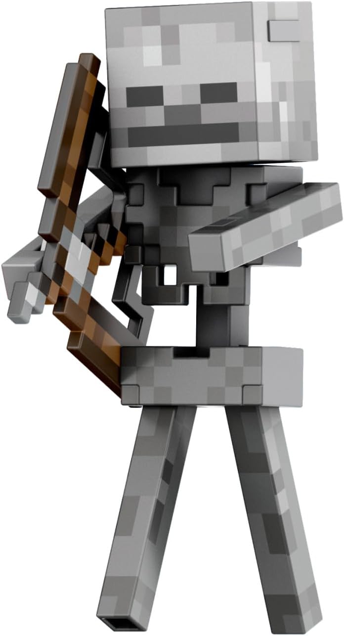 Mattel Minecraft Diamond Level Skeleton Action Figure with 6 Accessories, 5.5-in Collector Scale & Pixelated Design, HTM06 Toy, Multicolour