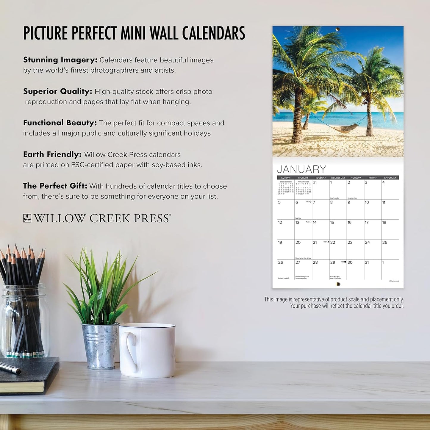 Willow Creek Press Compatible with Licensed Simon's Cat 2025 7" x 7" Mini Wall Calendar