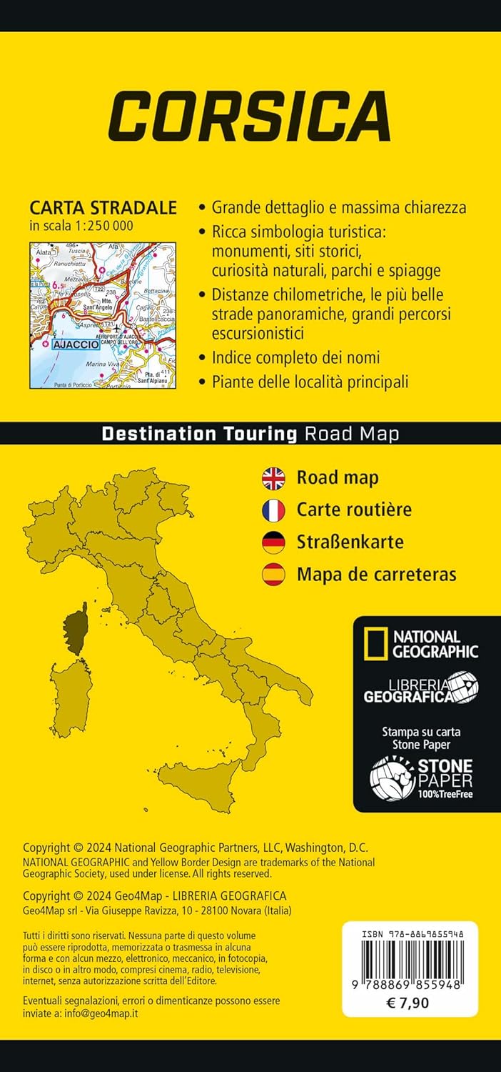 Corsica. Road Map. Destination Touring 1:250.000