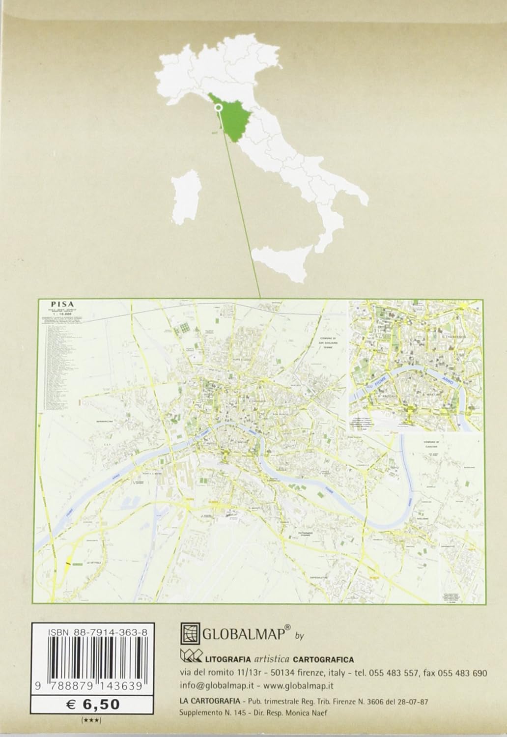 Pisa. Pianta della città 1:10.000
