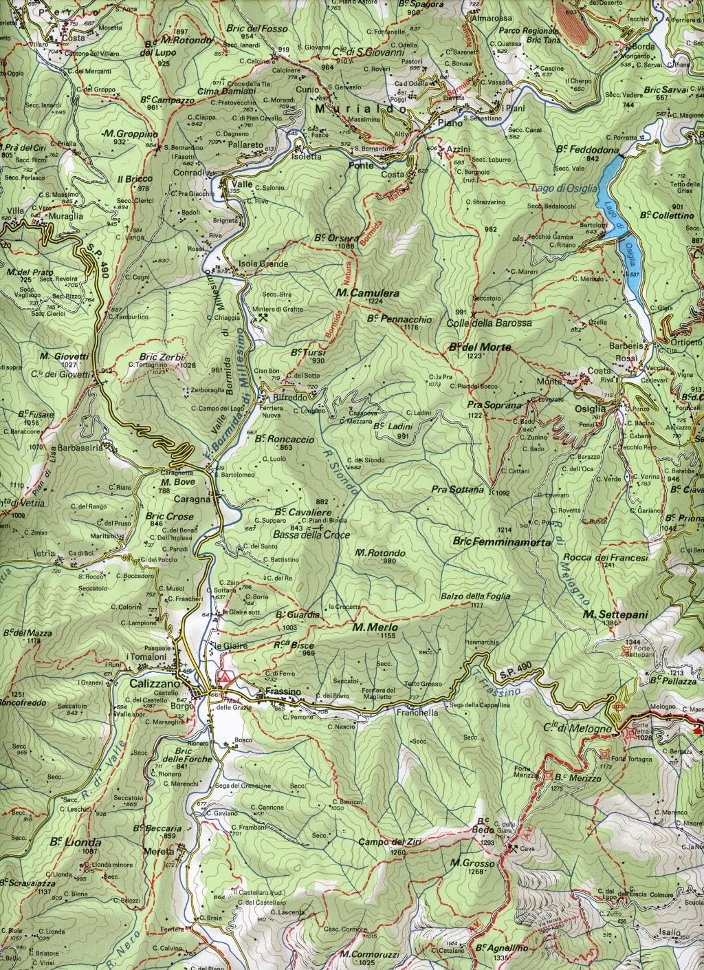 Carta n. 15 Finale Ligure, Alassio, Savona 1:50.000. Carta dei sentieri e dei rifugi