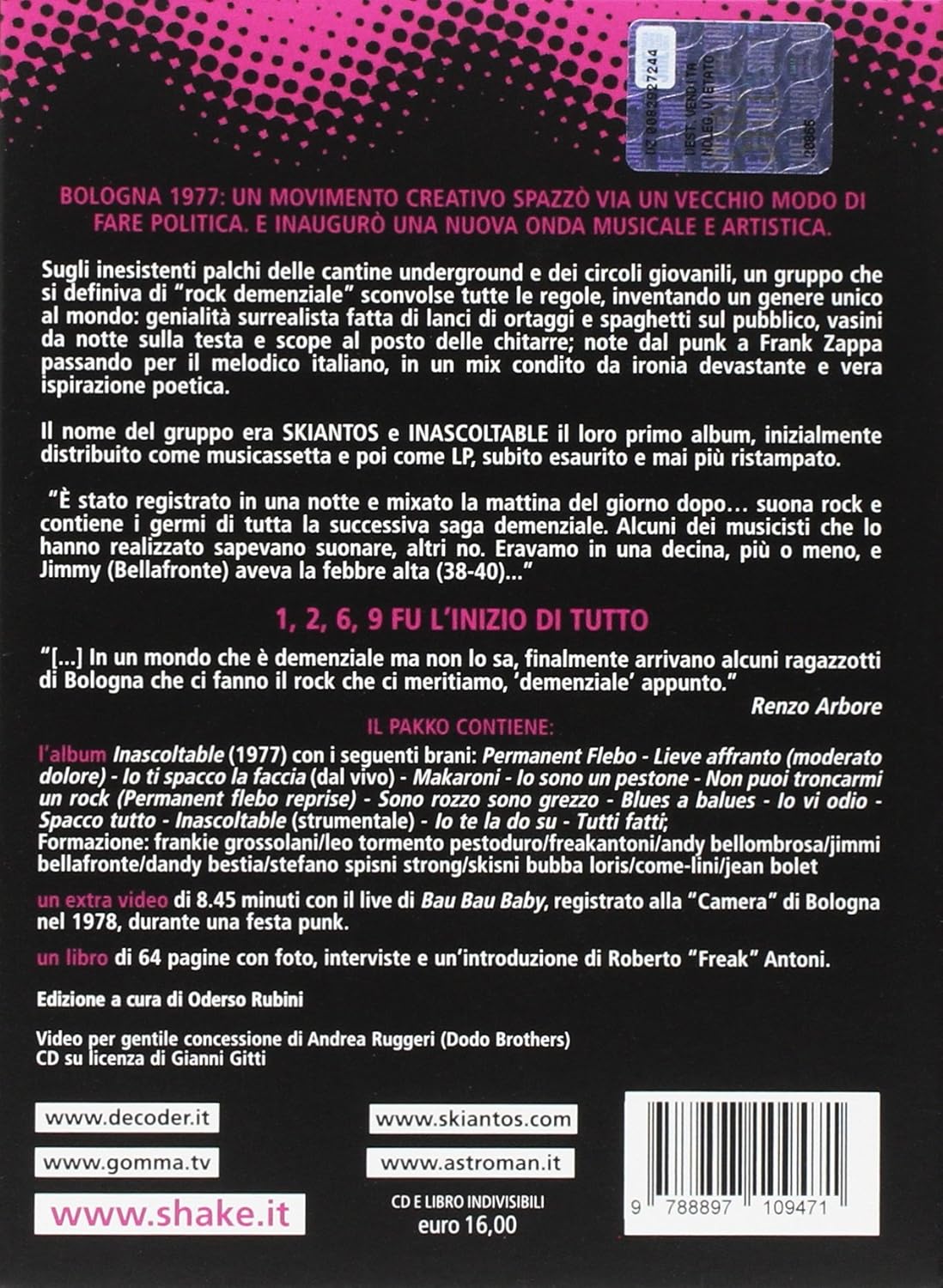 Skiantos. Inascoltable. Con CD-Audio