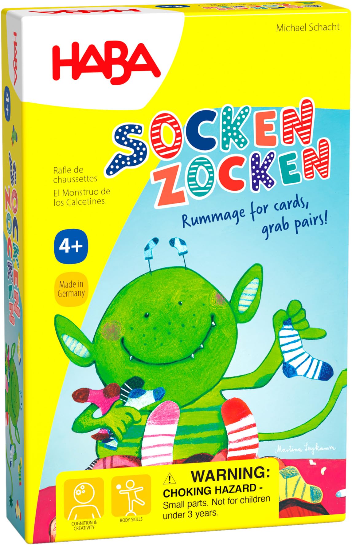 HABA 306993 Socken Zocken Matching Game - A Colourful Monster Matching and Memory Sock Game - Ages 4 and Up