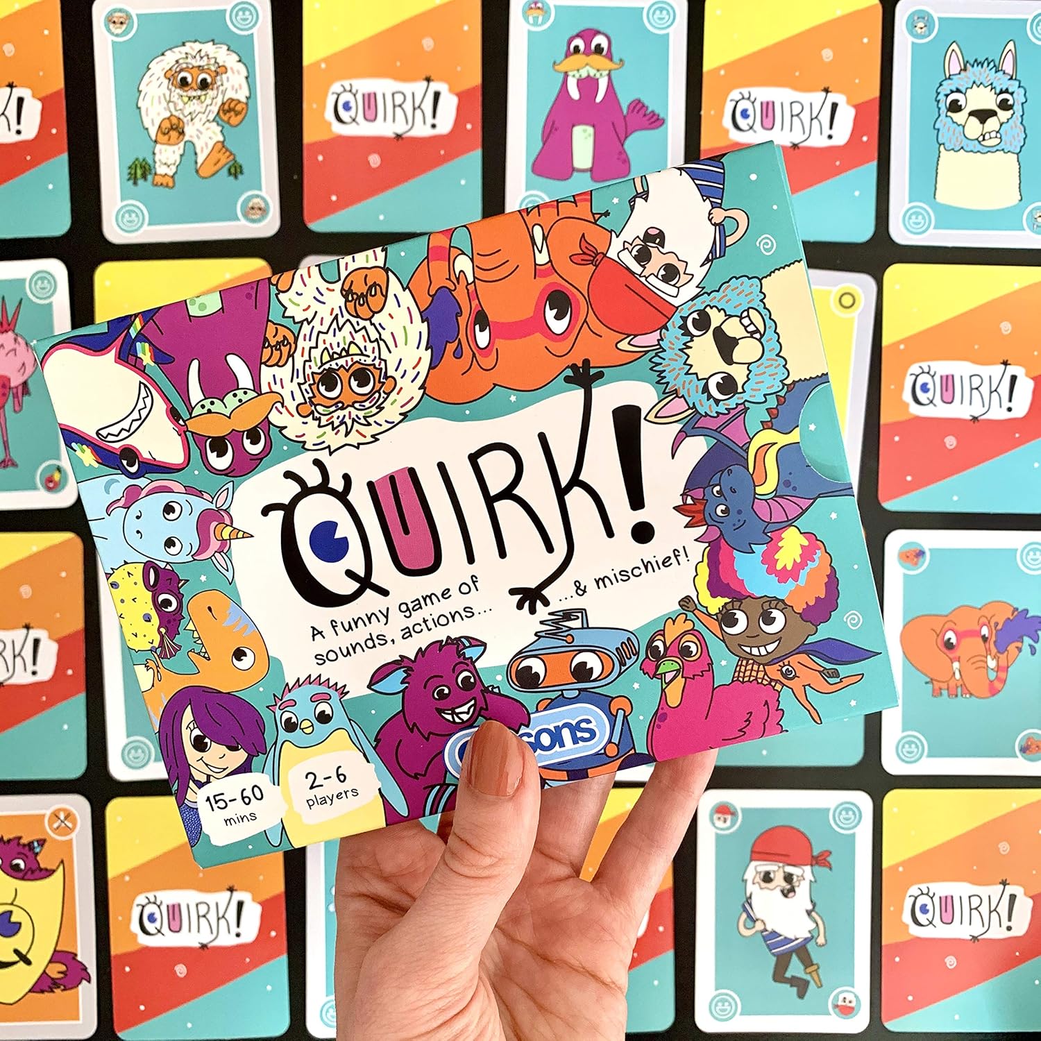 Gibsons Quirk! Silly Card Collecting Game | Action-Packed: Squawk like a parrot, dance like a robot for Christmas & Birthdays| Family Game for Kids & Adults | Ages 5+, 2-6 Players