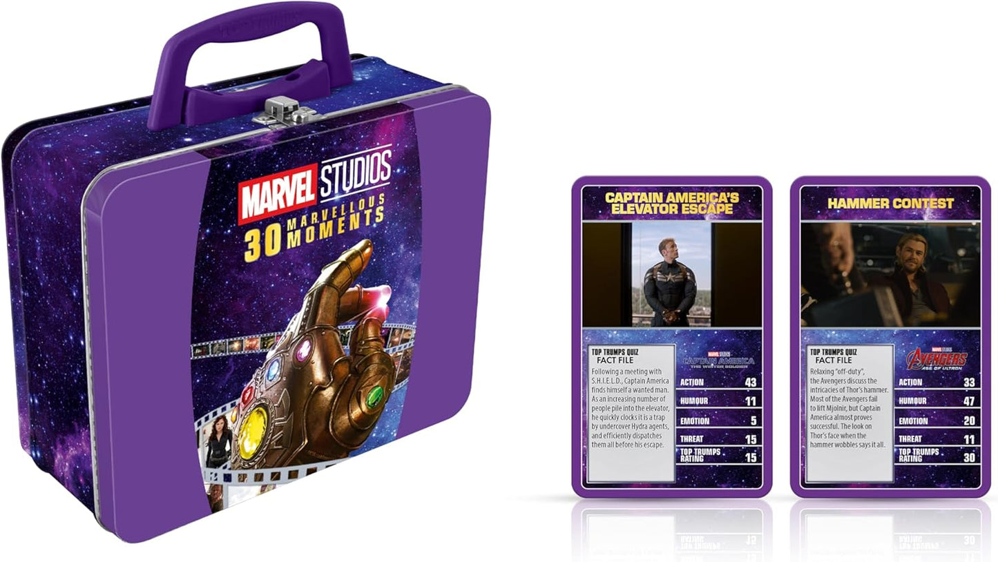 Top Trumps Marvel 30 Moments Tin Educational Entertaining card game for 2 plus players makes a great gift for ages 12 plus