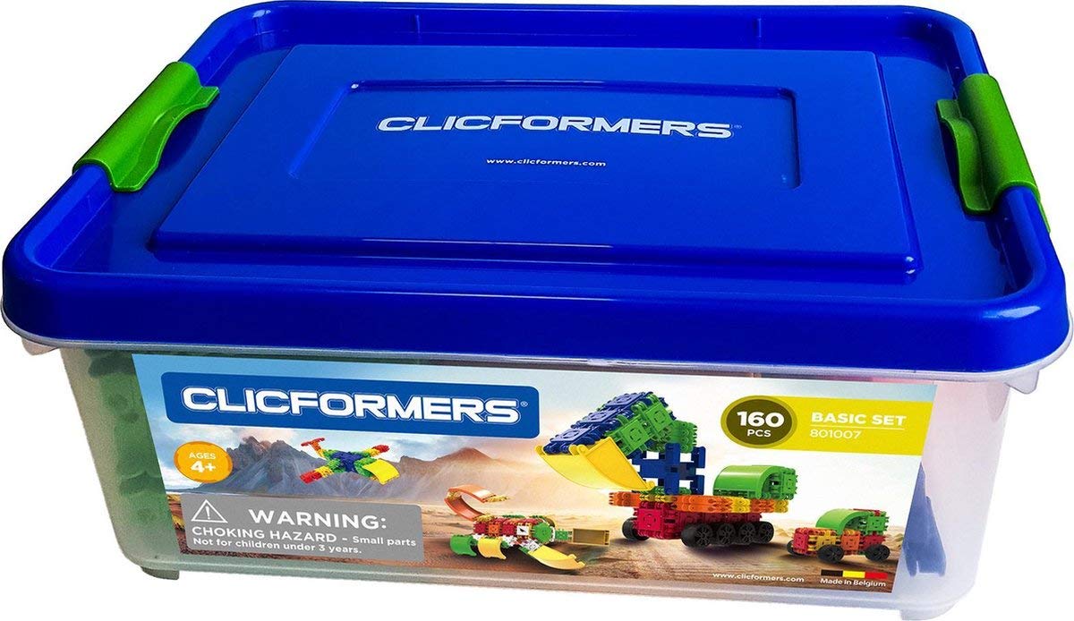 Clicformers bouwblokken - Basic 160 pcs bouwset - gepatenteerd constructie speelgoed - made in Belgium bouwspeelgoed