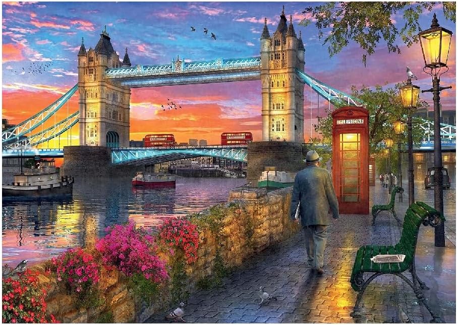 Ravensburger Tower Bridge at Sunset 1000 Piece Jigsaw Puzzles for Adults and Kids Age 12 Years Up - London UK