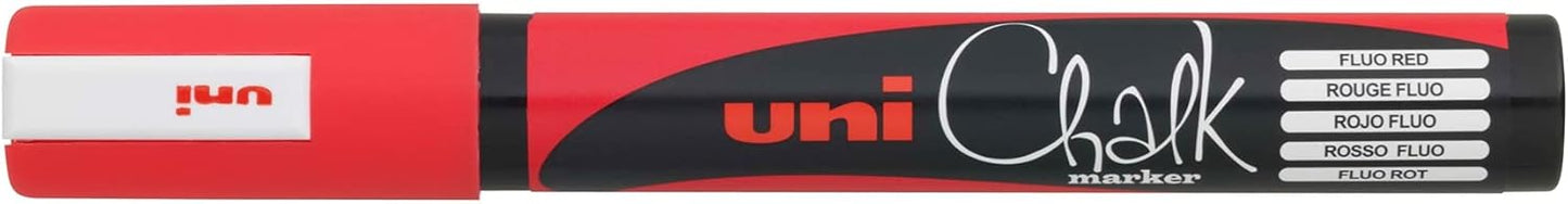 `Uni - Chalk Marker Pwe-5M, Set Of 4 Markers - Blue, Green, Red & White (401577)`