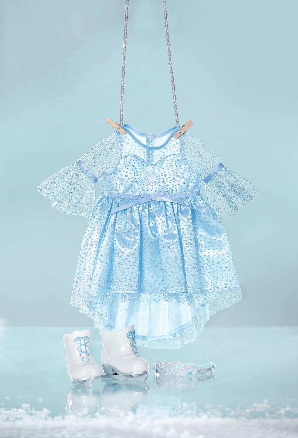 BABY born Princess on Ice 836095 - Princess Dress with Matching Ice Skates and Tiara for 43cm Dolls - Suitable for Children from 3 Years Old