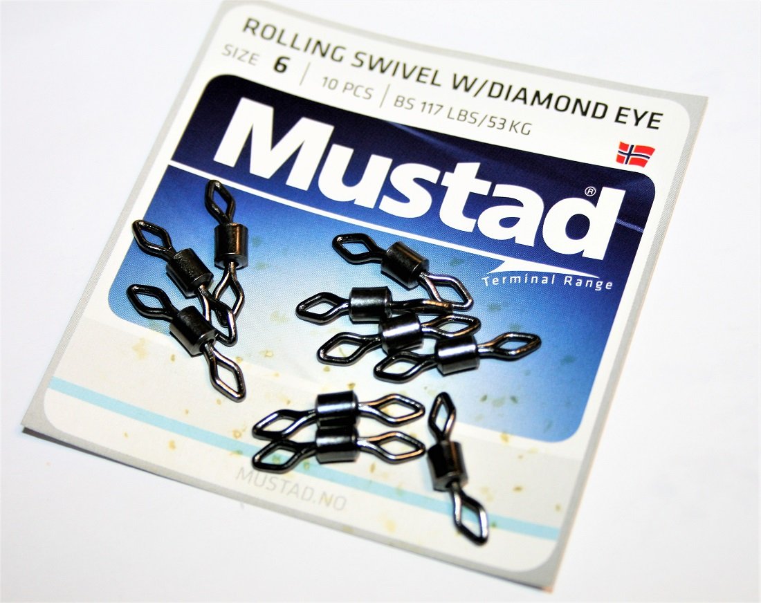 Mustad Mustad MA025-BN (77500) Rolling Swivel Diamond Eye sz6 10x10pk