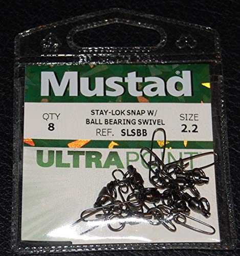 Mustad Mustad Ultrapoint Ballbearing Swivel with Stay-Lock Snap Sz2.2 10x8pk