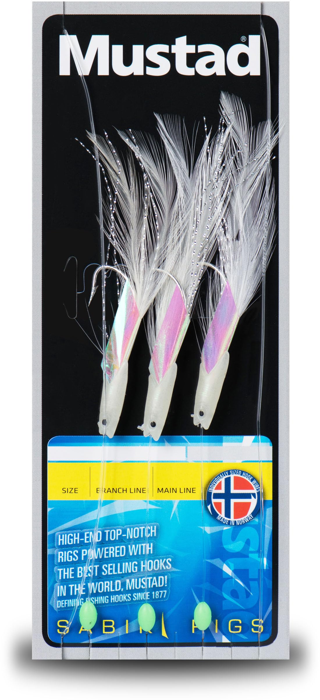 Mustad Mustad Luminous Hokkai Rig H1/0 ML40lb