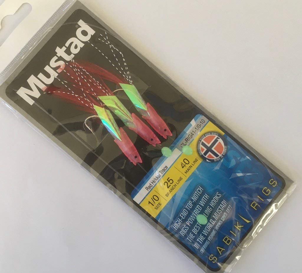 Mustad Mustad Red Hokkai Rig H1/0 ML40lb