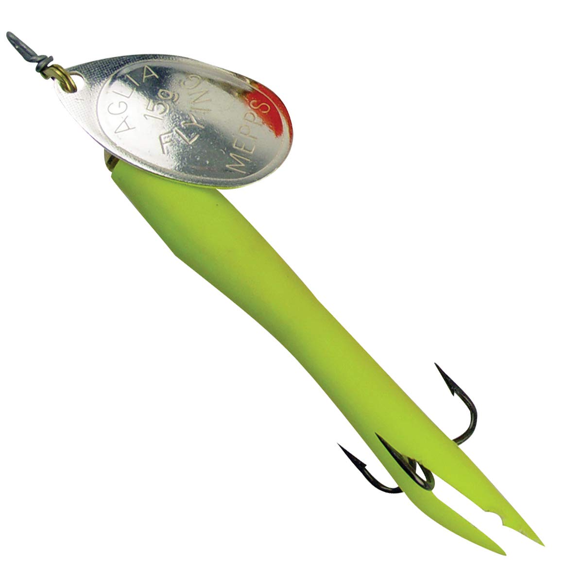 Mepps Mepps Aglia Flying C Silver Flouro Yellow 10g