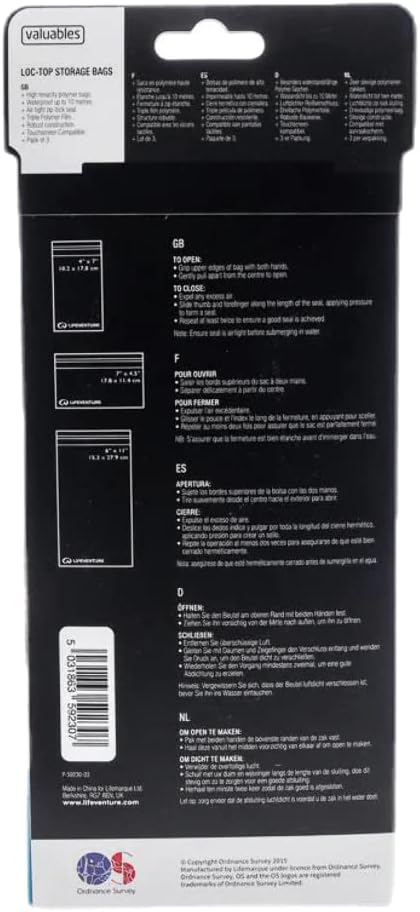 Lifeventure Lifeventure DriStore Waterproof LocTop bags - For Valuables