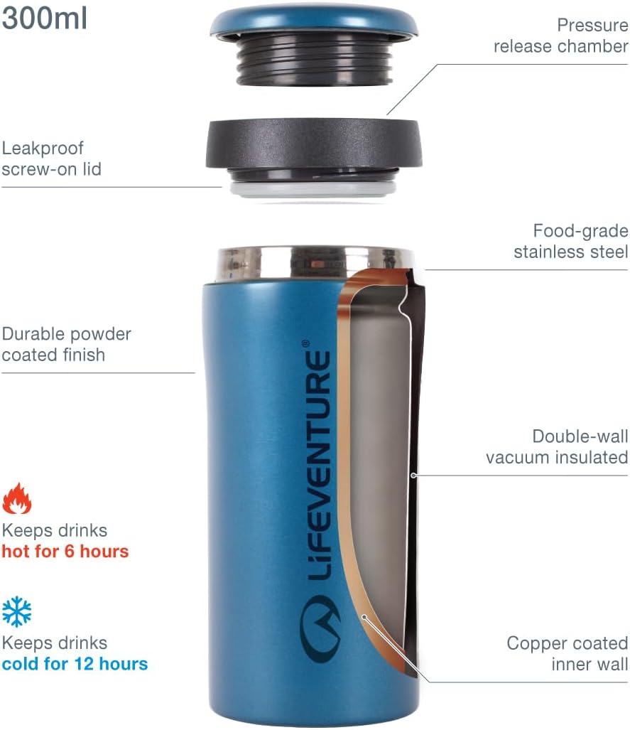 Lifeventure Lifeventure Thermal Mug, Metallic Cobalt