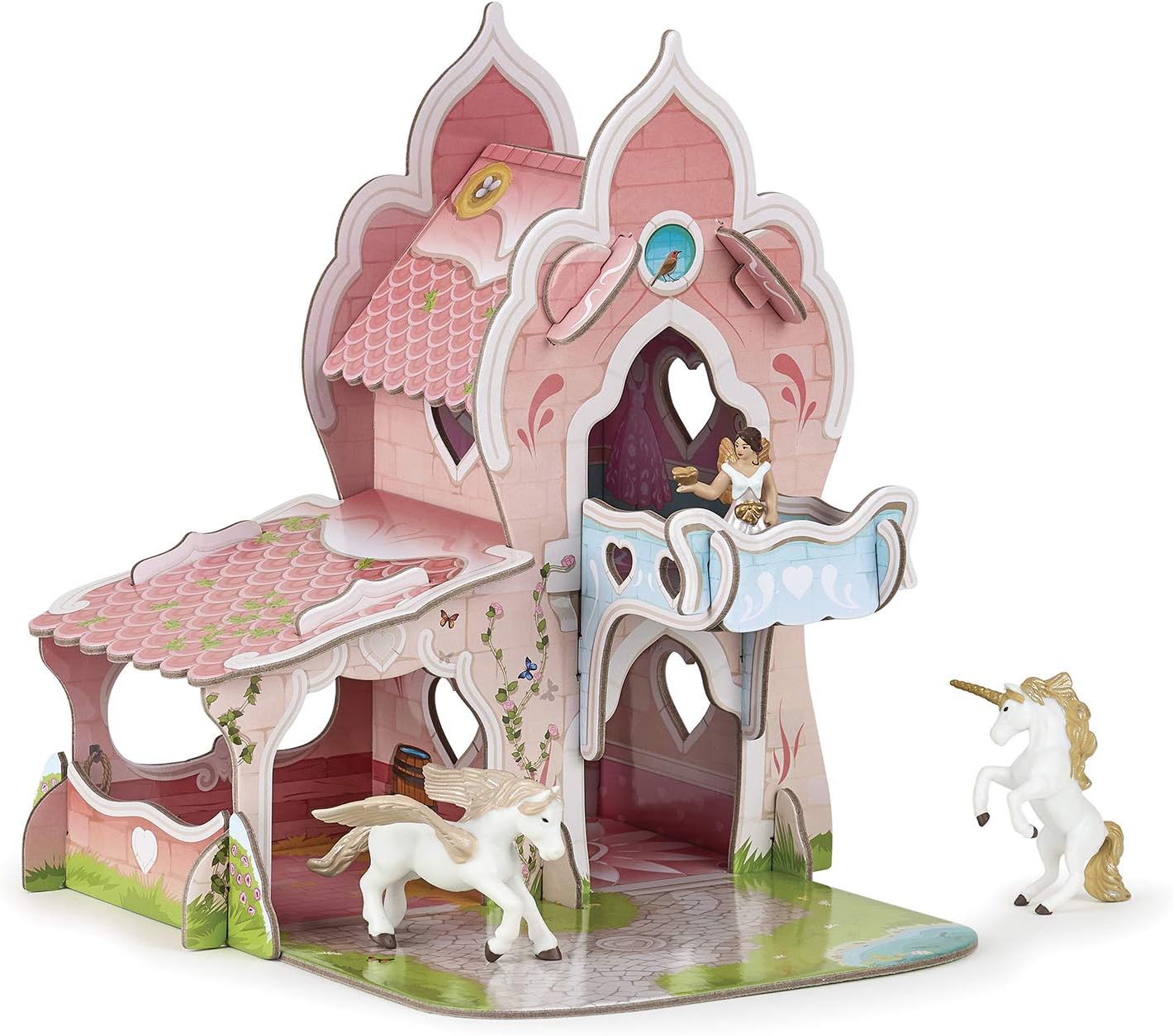 Papo Mini Figur 33105 Mini Princess Castle Cardboard Environment, Multicolour, One Size