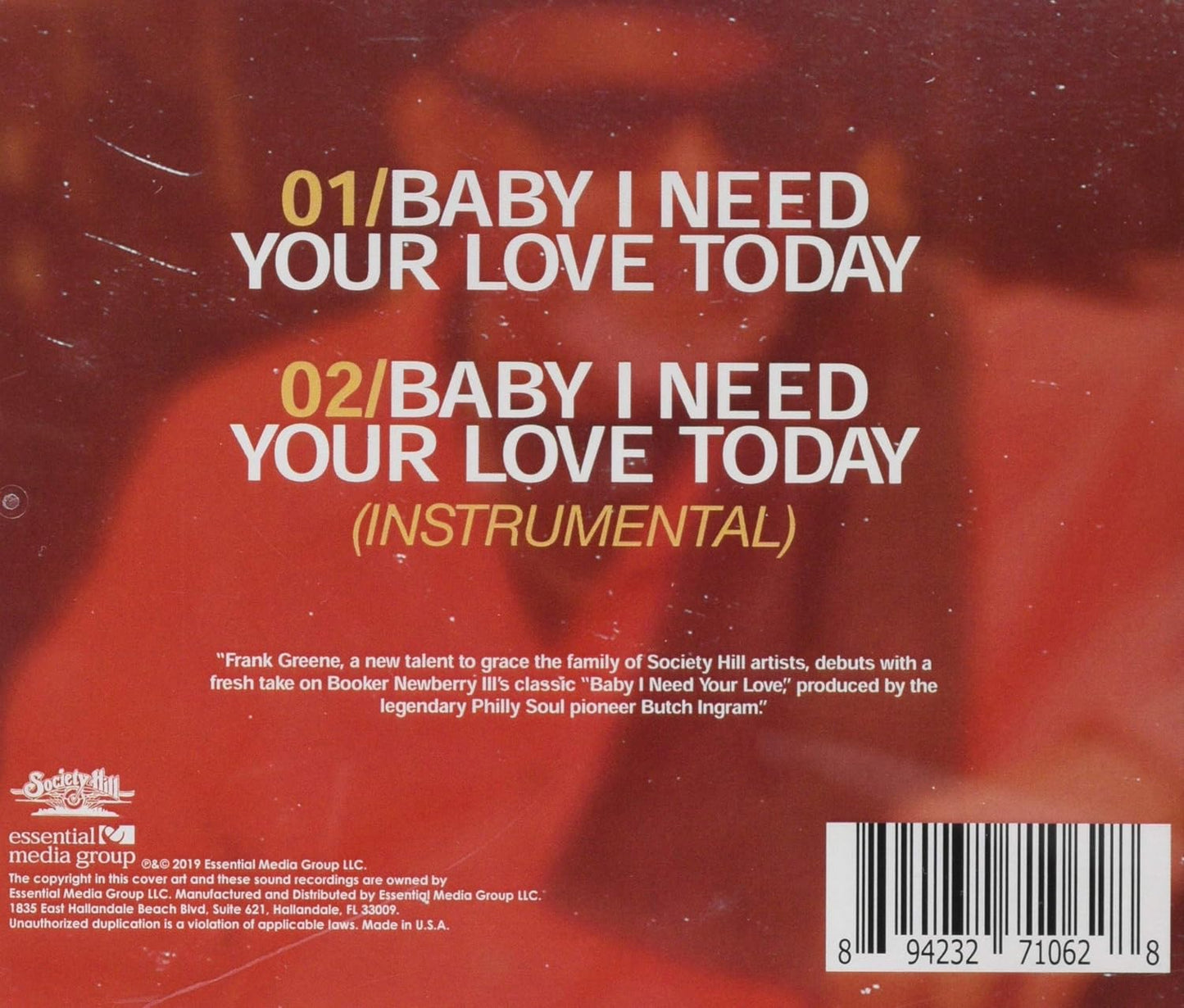 Frank Greene - Baby I Need Your Love Today
