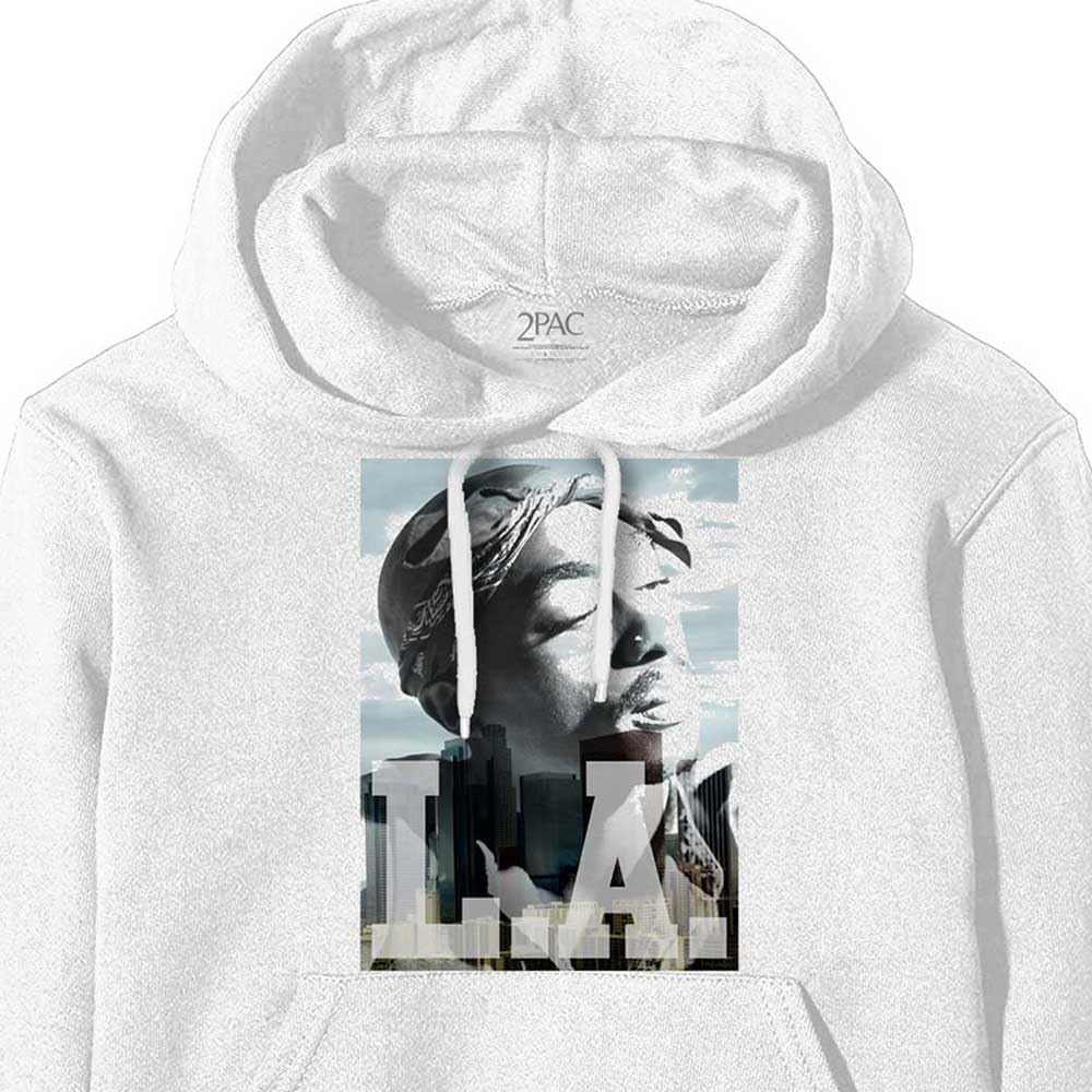 Tupac: La Skyline (Felpa Con Cappuccio Unisex Tg. Xl)