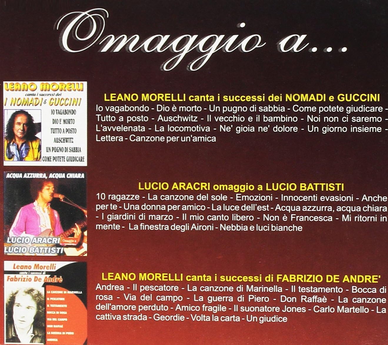 Omaggio Guccini Nomadi Battisti De Andre