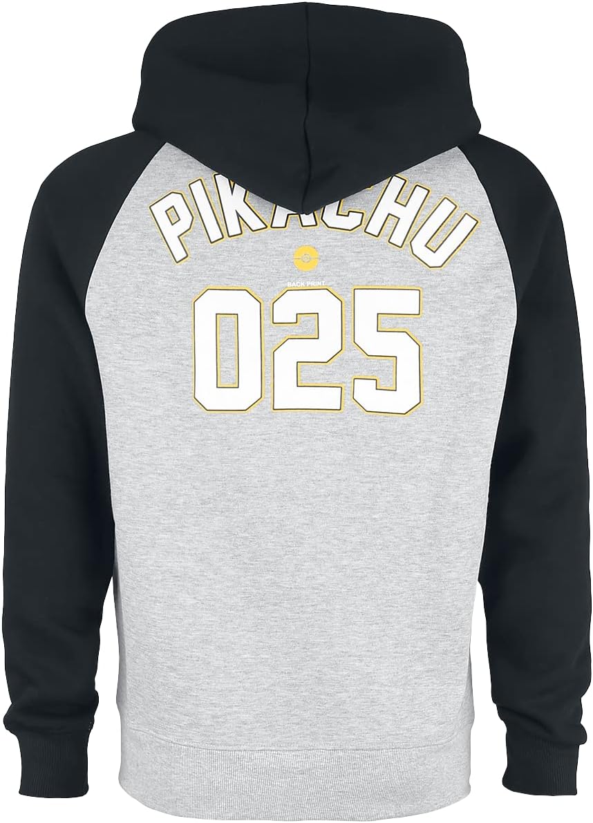Pokemon: Pika 025 Zipper Grey (Felpa Con Cappuccio Unisex Tg. 2Xl)