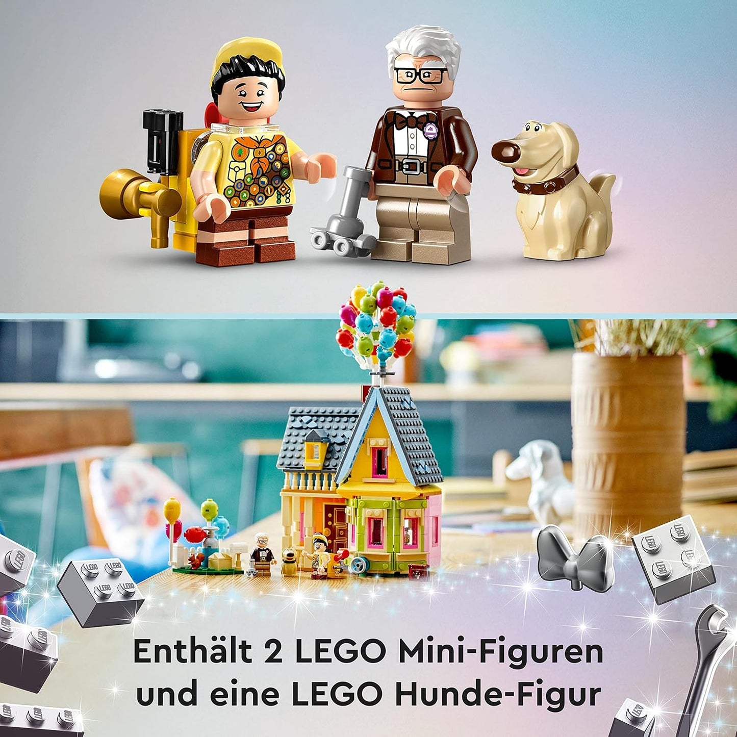 LEGO | Disney and Pixar Carls Haus aus „Oben“, baubares Spielzeug mit Luftballons, Carl, Russell und Dug-Figuren, ikonische Geschenkidee für Mädchen und Jungen 43217