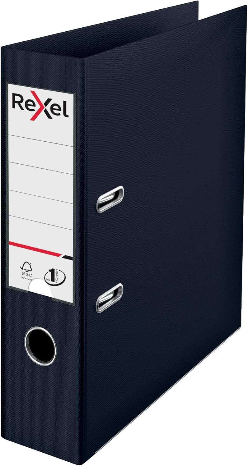 Rexel Choices A4 Lever Arch Files, 3-Pack Assorted Colors (Black, Red, Blue), Durable Plastic on Board, Patented No.1 Locking Mechanism, Replaceable Spine Labels, Ring Binder, Office File Organizer
