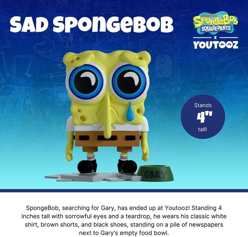 Youtooz Spongebob Squarepants Sad Spongebob 4", Sad Spongebob Vinyl Figure, Collectible Sad Spongebob from Spongebob Squarepants by Youtooz Spongebob Squarepants Collection