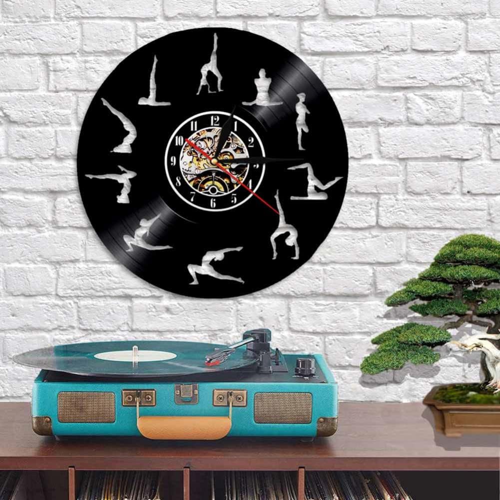 Wall Clock Record Yoga Studio Zen Vintage Vinyl Record Clock 7 Colors LED Luminous Wall Clock Modern Home Wall Decor Yogi Girl Gift