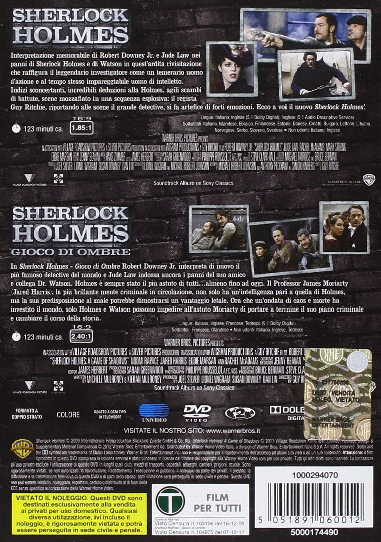 Sherlock Holmes / Sherlock Holmes - Gioco Di Ombre Italian Edition 2 Discs Region Free