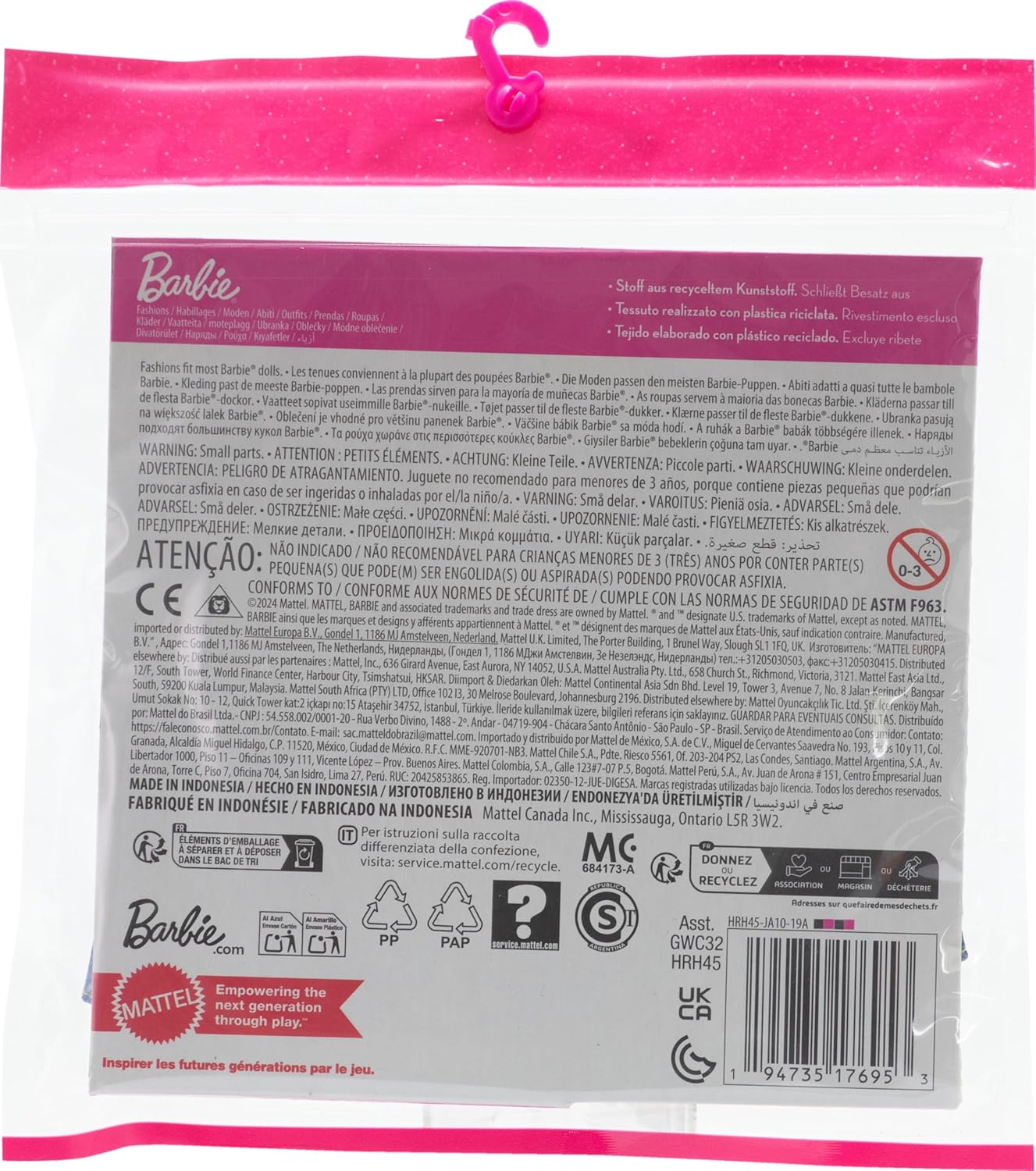 Barbie Fashion Pack - HRH45 - Pack of 2 Doll Clothes Outfits Barbie