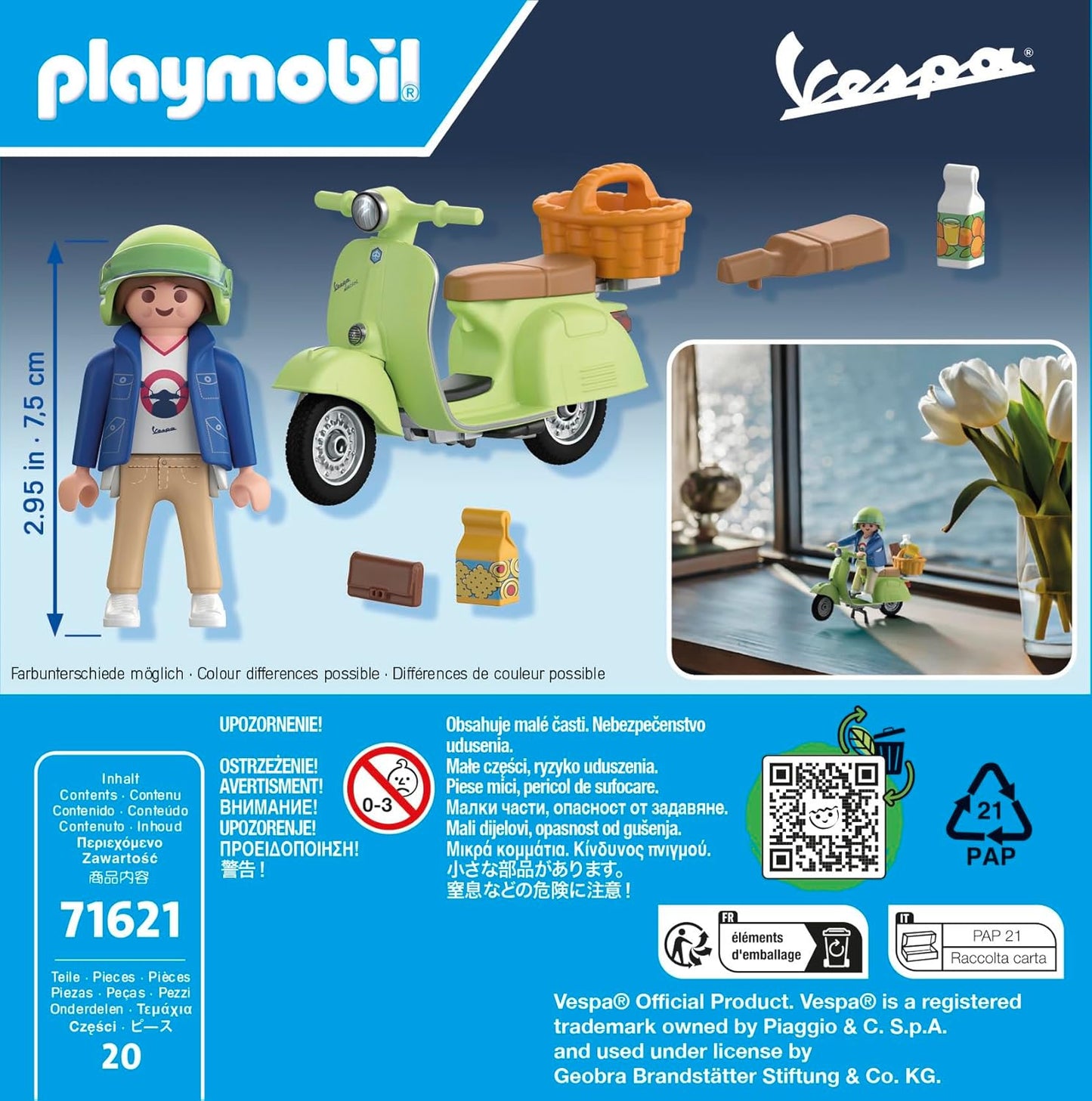 Playmobil - 1969 Vespa 150 Sprint Veloce, Light Green (71621)