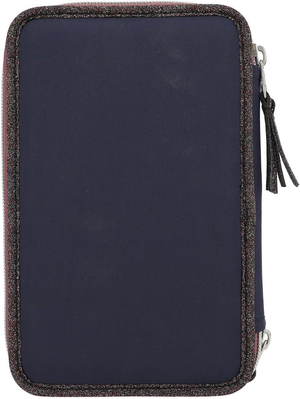 Depesche 13190 Miss Melody Glitter Horse-Filled 3-Compartment Pencil Case in Dark Blue, with Horse Motif, Glitter and LED Lights, Pencil Case with Colouring Pencils, Ruler, Scissors and Much More