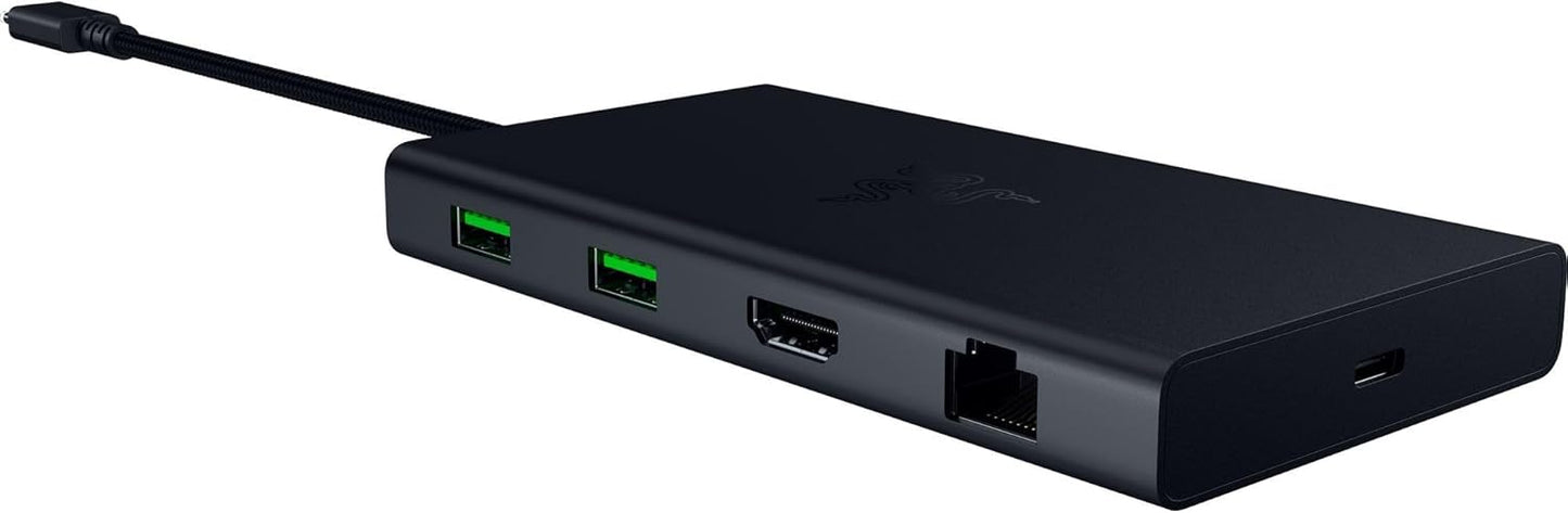 Razer USB-C Dock - 11 ports with HDMI, Gigabit Ethernet, 3.5mm audio port, USB-A & -C, compatible with Windows and Mac (screen output with 4K, 7.1 surround sound) Black