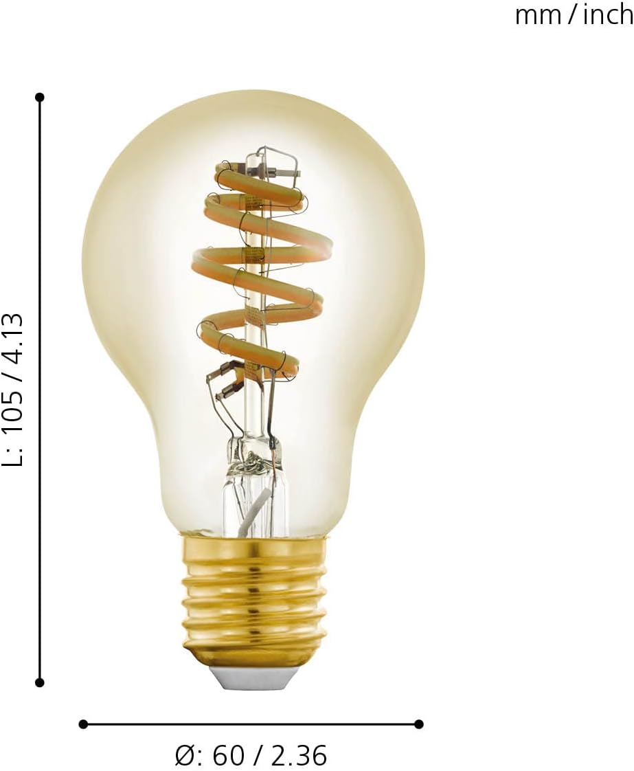 `Eglo - E27 A60 Spiral, Amber - Tw - Zigbee, Bluetooth`